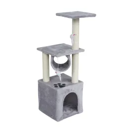 drapak-dla-kota-legowisko-zabawka-domek-wieza-budka-wysoka-szary