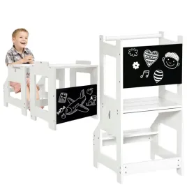 homcom-beobachtungsturm-dla-dzieci-3w1-312-052-bialy-drewno-tablica