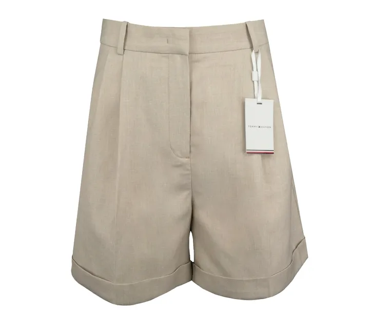 TOMMY HILFIGER spodenki damskie, z lnem, beżowe, 34