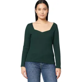 bluzka-damska-naf-naf-rib-zielona-prazkowana