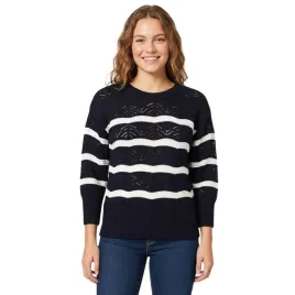 sweter-damskie-naf-naf-marina-azurowa-w-paski-rekawe-3-4