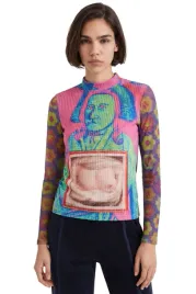 bluzka-damska-desigual-pinky-z-nadrukiem-portretow