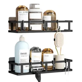 wisfame-polka-prysznicowa-bez-wiercenia-2-szt-czarna-stal-nierdzewna