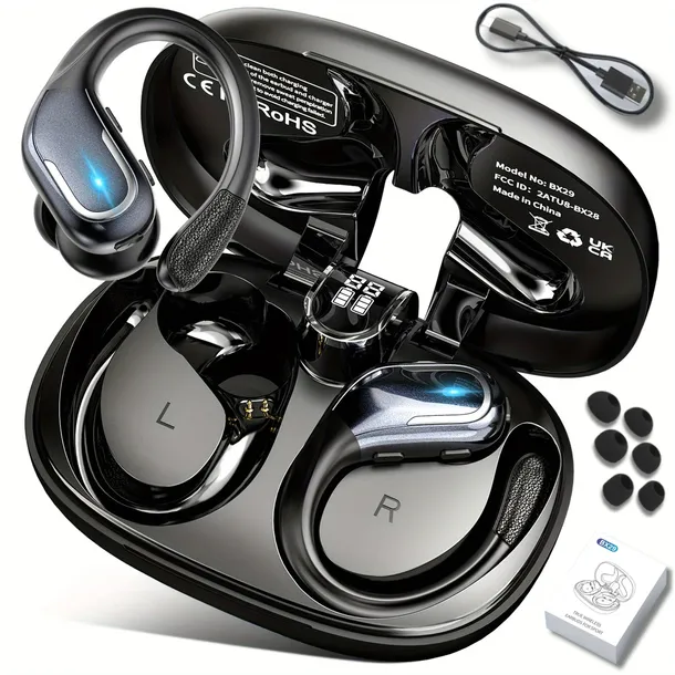 Słuchawki Bezprzewodowe SPORT PRO Bluetooth 5.4 Douszne IPX5 Bateria 70H