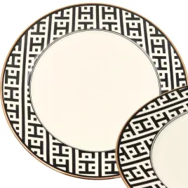 talerz-ozdobny-205cm-czarne-wzory-elegancki-sniadaniowy-deserowy