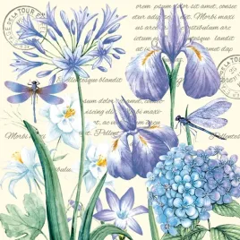 serwetki-maki-pol-mak-33x33-irises-hydrangea-and-dragonflies