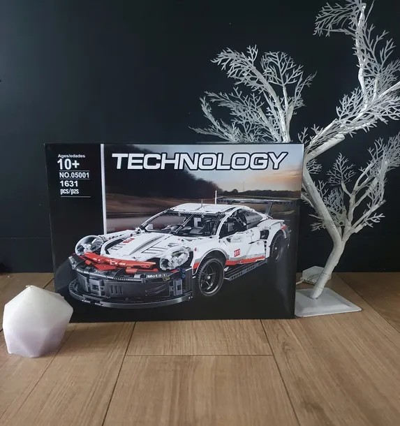 Klocki konstrukcyjne duży zestaw Porsche 911 RSR Supercar 1631 elementów