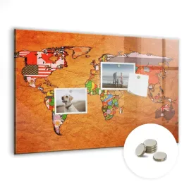 tablica-magnetyczna-do-domu-do-pracy-wymiar-60x40-cm-mapa-swiata-z-flagami