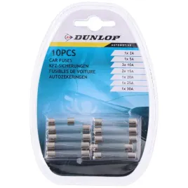zestaw-bezpiecznikow-szklanych-samochodowych-dunlop-10-sztuk