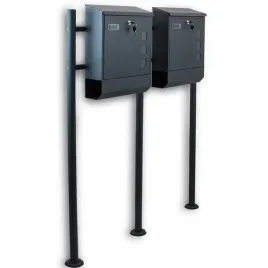 skrzynka-na-listy-bituxx-podwojna-ciemnoszara-wolnostojaca-z-gazetnikiem