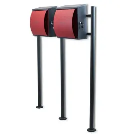 wolnostojaca-skrzynka-pocztowa-na-stojaku-podwojna-z-czerwonym-frontem