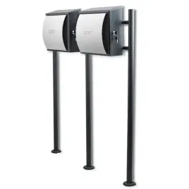 wolnostojaca-skrzynka-pocztowa-na-stojaku-podwojna-z-szarym-frontem