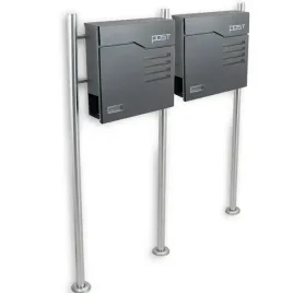 nowoczesna-podwojna-skrzynka-na-listy-bituxx-grafitowa-na-stojaku