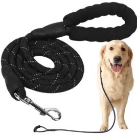 petstory-odblaskowa-smycz-dla-psa-gruba-mocna-z-uchwytem-czarna-150-cm