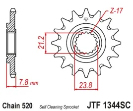 jt-zebatka-przednia-2320-13-honda-crf-250r-18-23-samooczyszczajaca-23201
