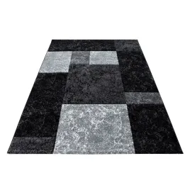 dywan-nowoczesny-do-salonu-kwadraty-czarno-szary-hawaje-80x300-cm