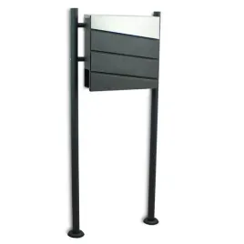 skrzynka-na-listy-bituxx-grafitowo-srebrna-z-gazetnikiem-na-stojaku