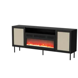 komoda-yucca-200-cm-4d-czarny-mat-rattan-kalabria-kominek-elektryczny