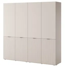 kaszmirowa-szafa-ryflowana-4-drzwiowa-z-drazkiem-i-polkami-sandbox-200-cm