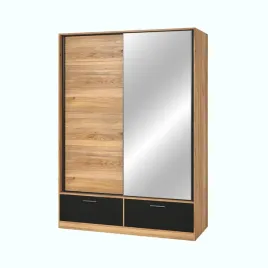 szafa-z-lustrem-i-szufladami-beta-22mw1661-150-cm-dab-mauvella-czarny