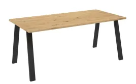stol-prostokatny-kleo-185-x-90-cm-kolor-dab-lancelot-czarne-metalowe-nogi