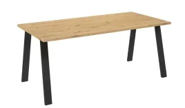 stol-prostokatny-kleo-185-x-90-cm-kolor-dab-artisan-czarne-metalowe-nogi