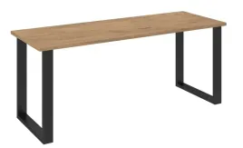 stol-prostokatny-imperial-185x67cm-kolor-dab-lancelot-czarne-metalowe-nogi