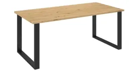 stol-prostokatny-imperial-185-x-90cm-kolor-dab-artisan-czarne-metalowe-nogi