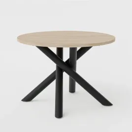 stol-okragly-oslo-110-x-110-cm-kolor-dab-lindberg-czarne-metalowe-nogi