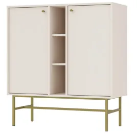 komoda-tokyo-822-100cm-kolor-piaskowy-bez-na-zlotym-metalowym-stelazu