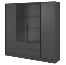 szafa-lenny-4drm-206cm-4drzwiowa-szklane-fronty-grafit-polki