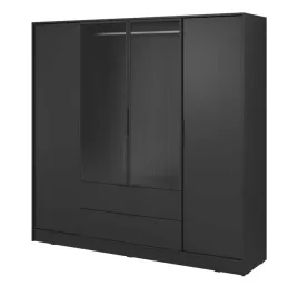 szafa-lenny-4drm-206cm-4drzwiowa-szklane-fronty-czarny-grafit-drazek