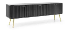 ryflowana-czarna-komoda-rtv-zora-168cm-wysokie-metalowe-nogi-zlote-czarne