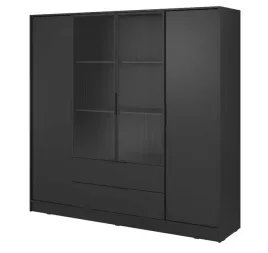 szafa-lenny-4drm-206cm-4drzwiowa-szklane-fronty-czarny-grafit-polki