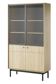witryna-panadi-104-cm-kolorze-dab-line-wysokie-czarne-drewniane-nogi