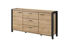 komoda-aktiv-24twlk26-2drz-3sz-dab-taurus-dab-taurus-czarne-nogi-z-mdf