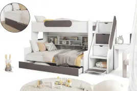 lozko-pietrowe-drewniane-mlodziezowe-segan-90x200cm-3osobowe-polki