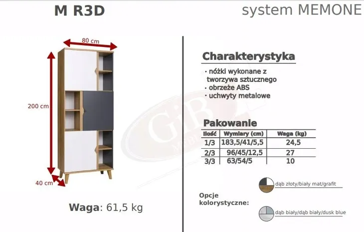 regal-memone-r3d-07-grafit-biel-dab-ksztalt-blatu-prostokatny