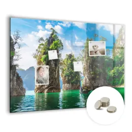 tablica-magnetyczna-do-domu-do-pracy-wymiar-100x70-cm-jezioro-drzewa-natura