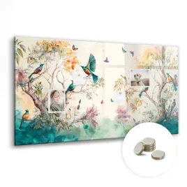 tablica-magnetyczna-suchoscieralna-na-prezent-120x60-cm-kwiaty-ptaki-natura