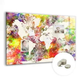 tablica-magnetyczna-do-domu-do-pracy-wymiar-90x60-cm-mapa-swiata-akwarelowa