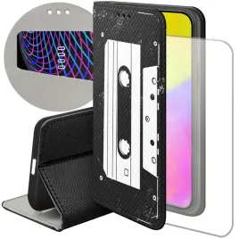 etui-z-klapka-do-iphone-15-plus-wzory-retro-old-school-muzyka-gry-futeral
