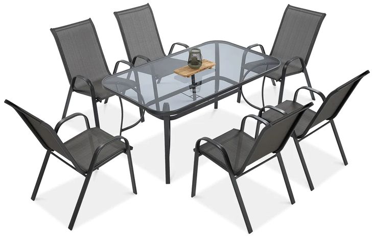 ZESTAW MEBLI OGRODOWYCH BOLOGNA 150/6 LIGHT GREY