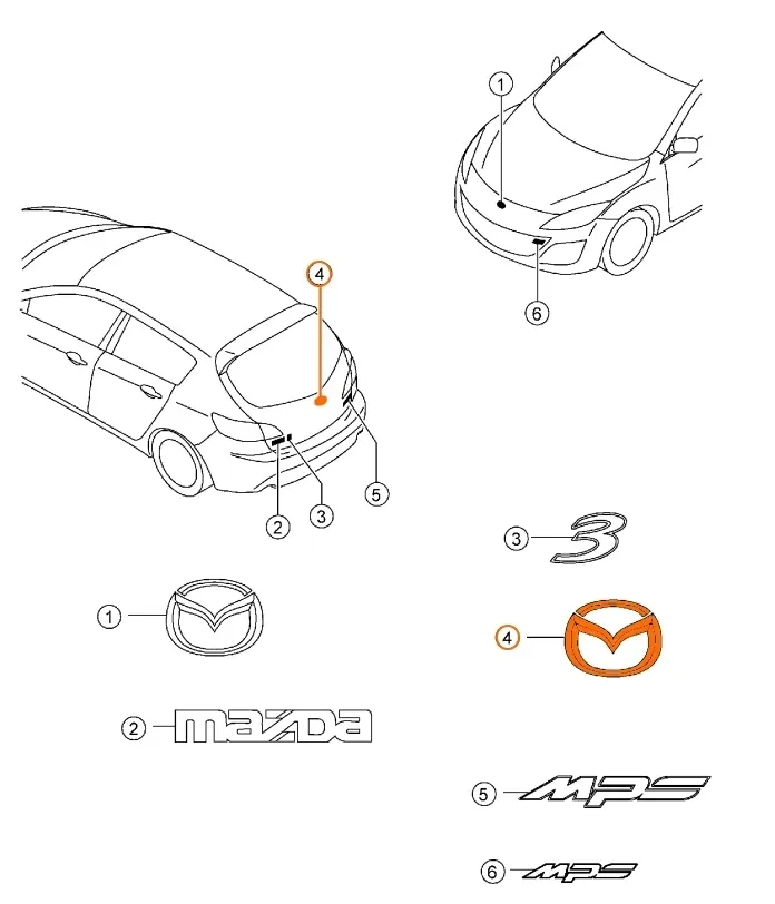 emblemat-tylny-mazda-3-hatchback-bl-08-13-stan-nowy