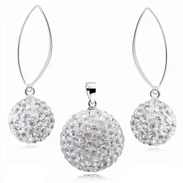 elegancki-srebrny-komplet-shamballa-biale-wiszace-kulki-swarovski-12mm-20mm