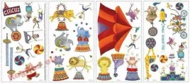 naklejki-naklejka-cyrk-zwierzeta-slon-lew-malpki