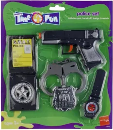 zestaw-policjanta-kajdanki-pistolet-odznaka-zegare