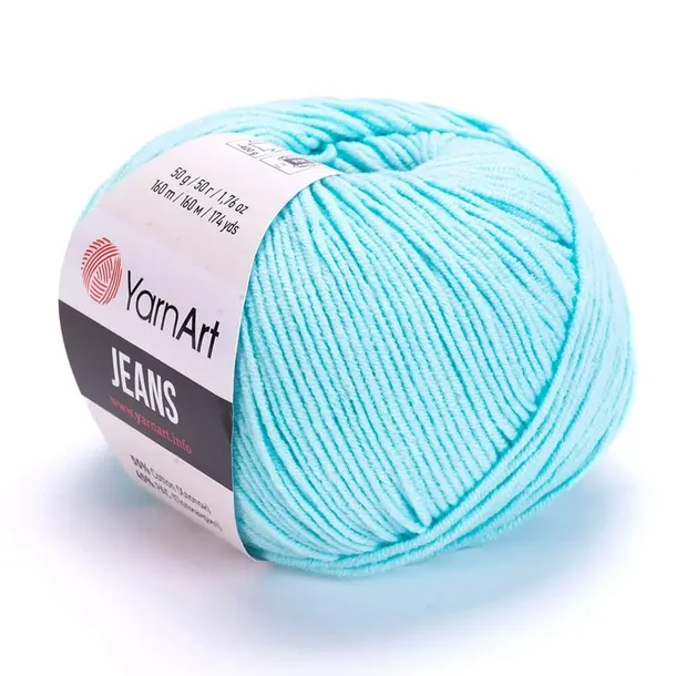 Włóczka na maskotki YarnArt Jeans nr 76 lazurowy, błękitny, amigurumi 160m