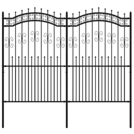 ogrodzenie-z-grotami-czarne-222-cm-malowana-proszkowo-stal