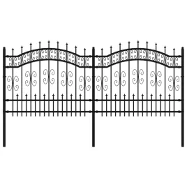 ogrodzenie-z-grotami-czarne-140-cm-malowana-proszkowo-stal